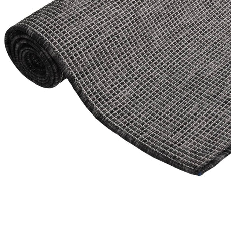 Vidaxl außerhalb des Teppichs flach gewebt 80x250 cm Grau