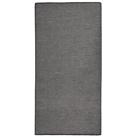 Vidaxl außerhalb des Teppichs flach gewebt 100x200 cm Grau