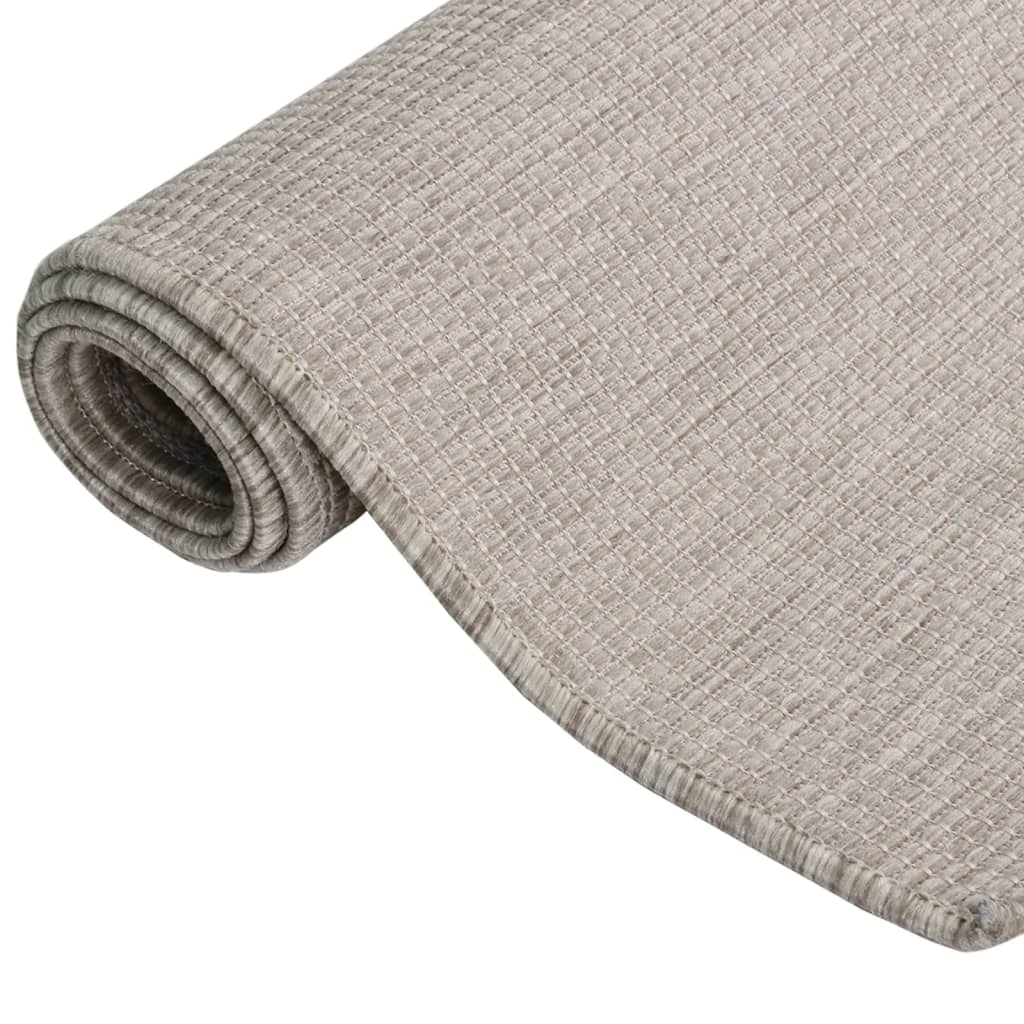 Vidaxl außerhalb des Teppichs flach gewebt 80x150 cm Taupe