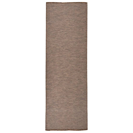 Vidaxl außerhalb des Teppichs flach gewebt 80x250 cm Braun