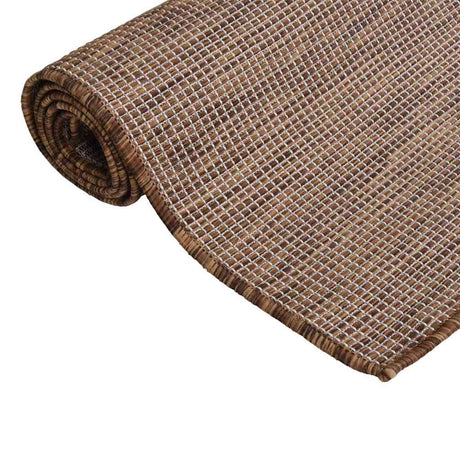 Vidaxx Outdoor-Teppich flach gewebt 100x200 cm braun
