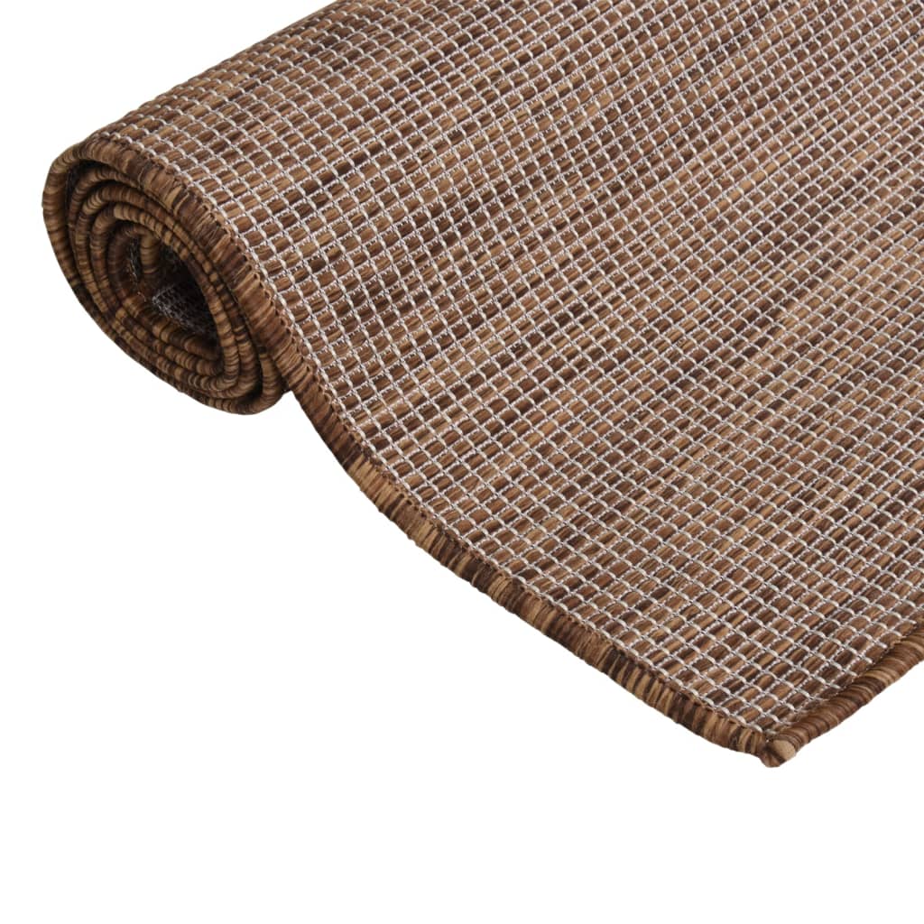Vidaxx Outdoor-Teppich flach gewebt 100x200 cm braun