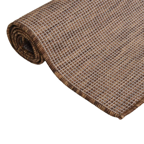 Vidaxx Outdoor-Teppich flach gewebt 100x200 cm braun