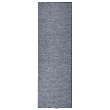 Vidaxl außerhalb des Teppichs flach gewebt 80x250 cm blau