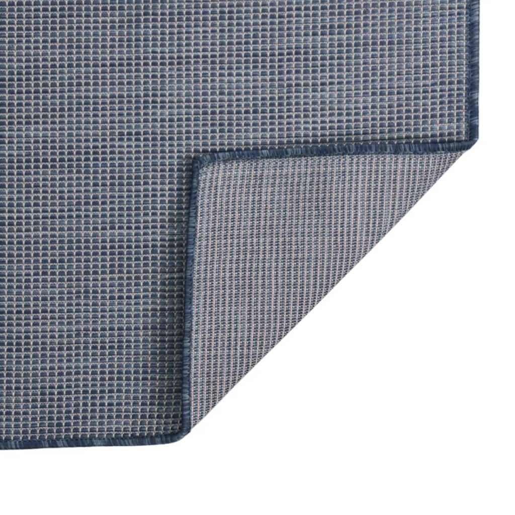 Vidaxl außerhalb des Teppichs flach gewebt 100x200 cm blau