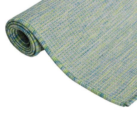 Vidaxl außerhalb des Teppichs flach gewebt 80x250 cm Türkis