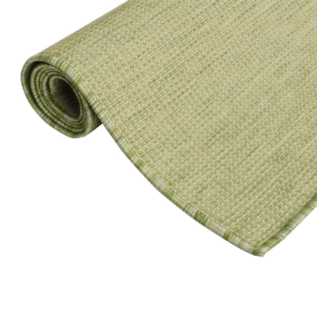 Vidaxl außerhalb des Teppichs flach -120 x 170 cm Grün