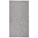 Vidaxl außerhalb des Teppichs flach gewebt 80x150 cm braun und blau