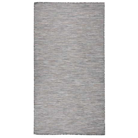 Vidaxl außerhalb des Teppichs flach gewebt 80x150 cm braun und blau
