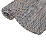 Vidaxl außerhalb des Teppichs flach gewebt 80x150 cm braun und blau