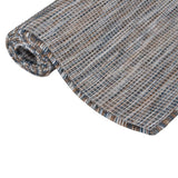 Vidaxl außerhalb des Teppichs flach gewebt 100x200 cm braun und blau