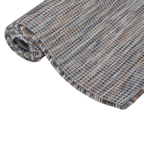 Vidaxl außerhalb des Teppichs flach gewebt 100x200 cm braun und blau