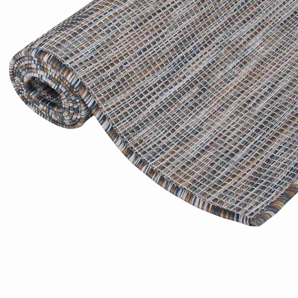 Vidaxl außerhalb des Teppichs flach gewebt 160 x 230 cm braun und blau