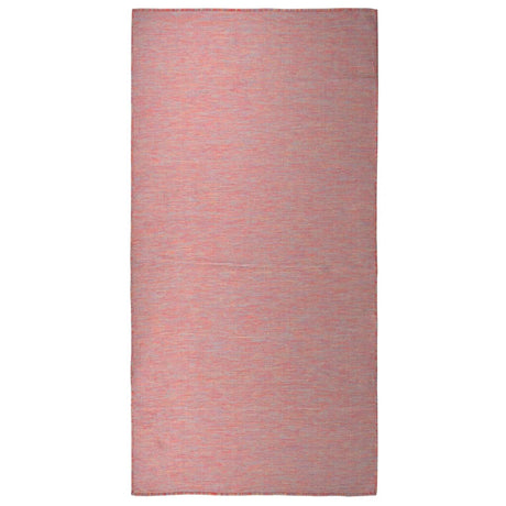 Vidaxl außerhalb des Teppichs flach gewebt 100x200 cm rot