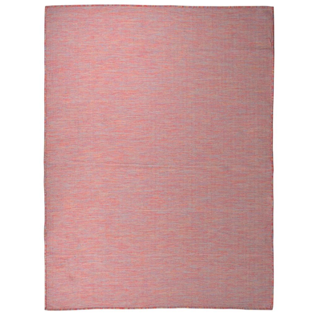 Vidaxl außerhalb des Teppichs flach -120 x 170 cm rot