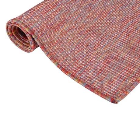 Vidaxl außerhalb des Teppichs flach -120 x 170 cm rot