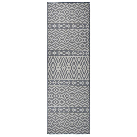 Vidaxl Außen Teppich mit Muster flach -80x250 cm blau