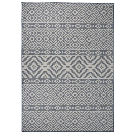 Vidaxl Außen Teppich mit Muster flach -120x170 cm blau