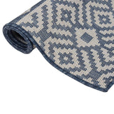 Vidaxl Außen Teppich mit Muster flach -120x170 cm blau