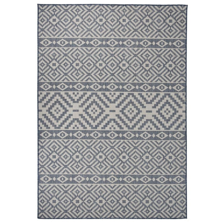 Vidaxl Außen Teppich mit Muster flach -160 x 230 cm blau