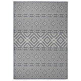 Vidaxl Außen Teppich mit Muster flach -160 x 230 cm blau