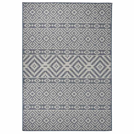Vidaxl Außen Teppich mit Muster flach -160 x 230 cm blau