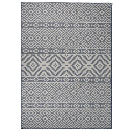 Vidaxl Außen Teppich mit Muster flach -gehoben 200x280 cm blau
