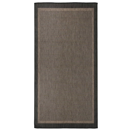 Vidaxl außerhalb des Teppichs flach gewebt 100x200 cm dunkelbraun