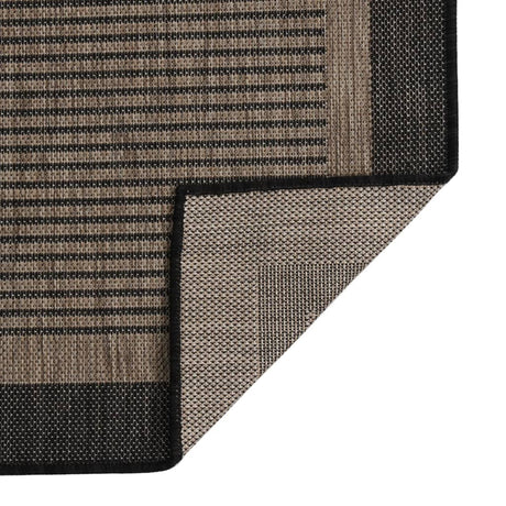 Vidaxl außerhalb des Teppichs flach gewebt 100x200 cm dunkelbraun