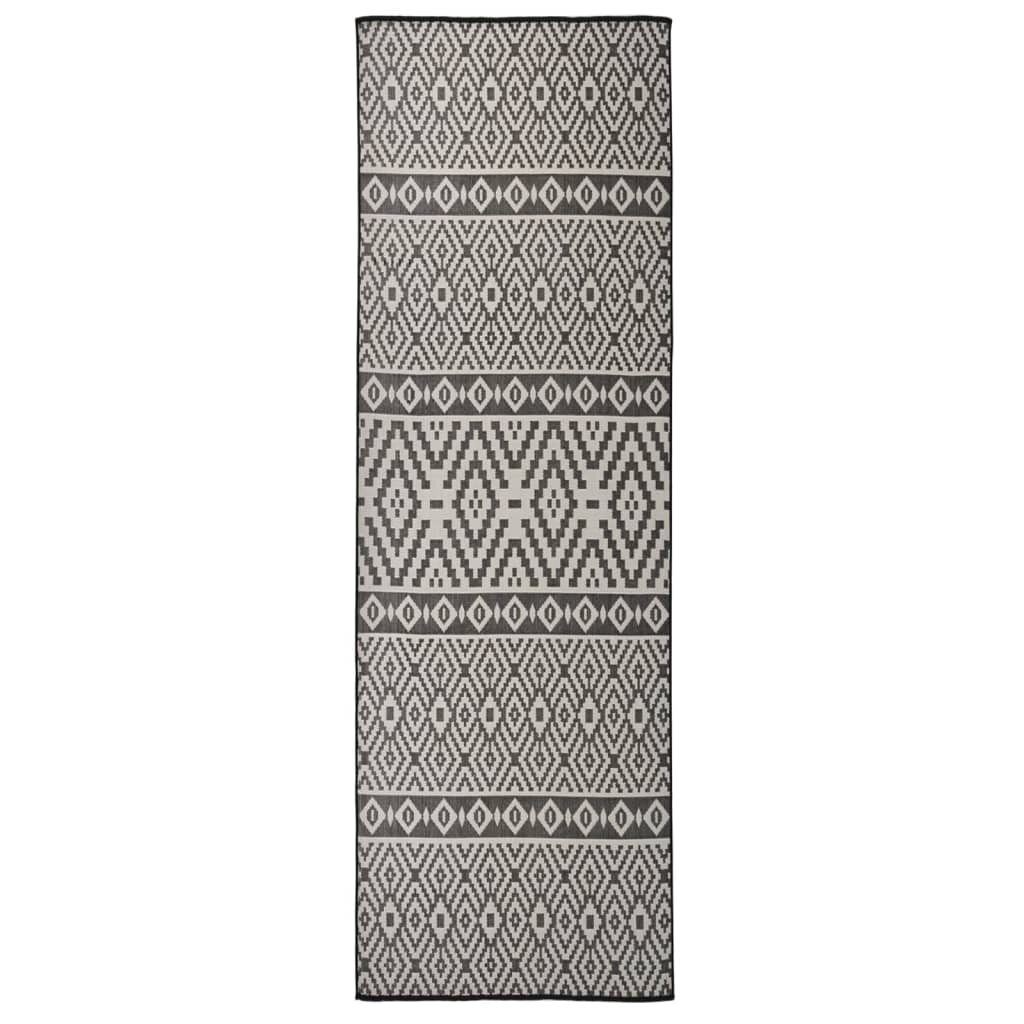 Vidaxx Outdoor-Teppich mit Flachgewebemuster 80x250 cm schwarz
