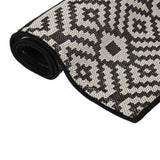 Vidaxl Außen Teppich mit Muster flach -100x200 cm schwarz