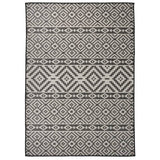 Vidaxl Außen Teppich mit Muster flach -120x170 cm schwarz
