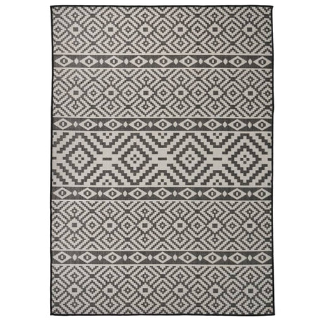 Vidaxl Außen Teppich mit Muster flach -gehoben 200x280 cm schwarz