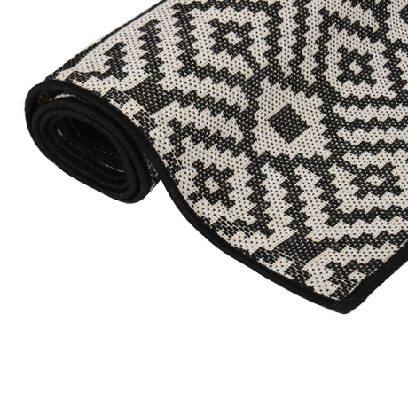 Vidaxl Außen Teppich mit Muster flach -gehoben 200x280 cm schwarz