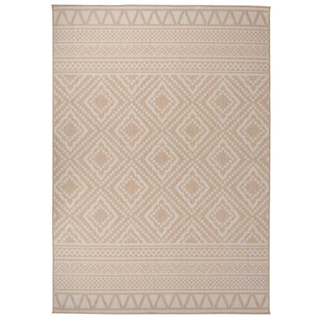 Vidaxl Außen Teppich mit Muster flach gewebt 140x200 cm Braun