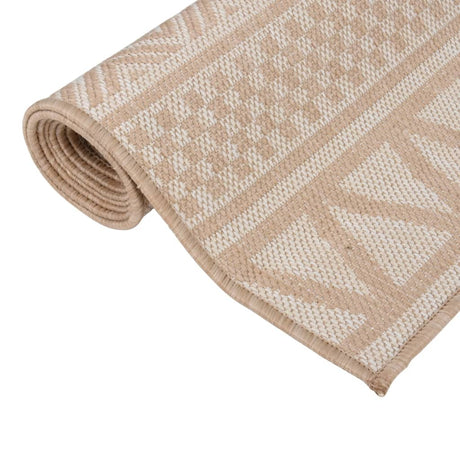 Vidaxl Außen Teppich mit Muster flach gewebt 140x200 cm Braun