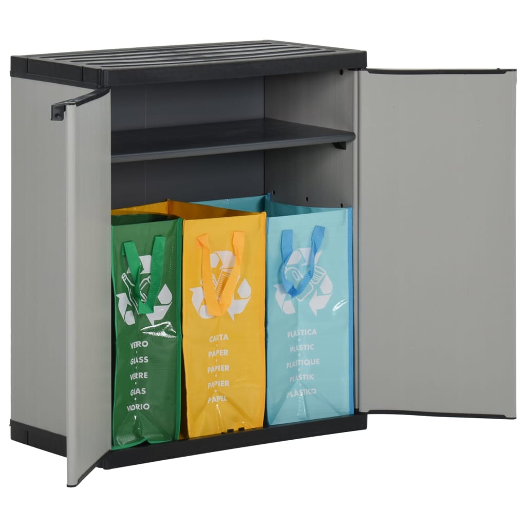 Vidaxl Gartenabfallbox 68x40x85 cm Polypropengrau und Schwarz