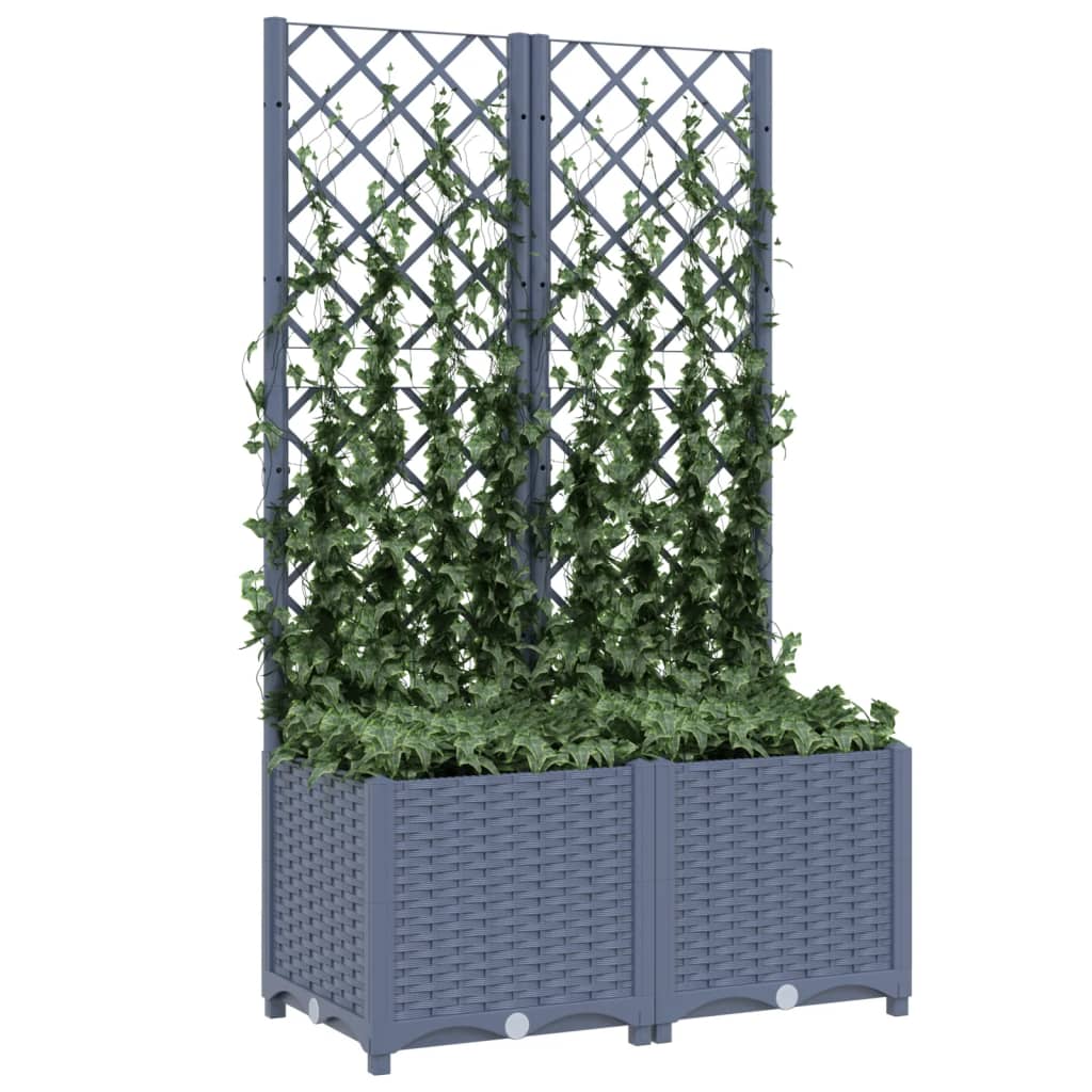 Vidaxl Plantter mat Slat 80x40x136 cm Polyppropen donkel gro