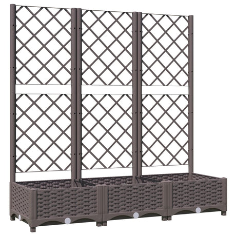 Vidaxxl Pflanzgefäß mit Spalier braun 120x40x121,5 cm PP