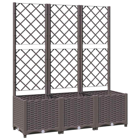 Vidaxxl Pflanzgefäß mit Spalier braun 120x40x136 cm PP