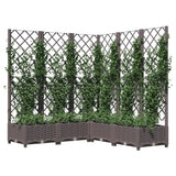 VIDAXL -Pflanzer mit Slatarbeit 120x120x121,5 cm Polypropenbraun