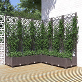 VIDAXL -Pflanzer mit Slatarbeit 120x120x121,5 cm Polypropenbraun