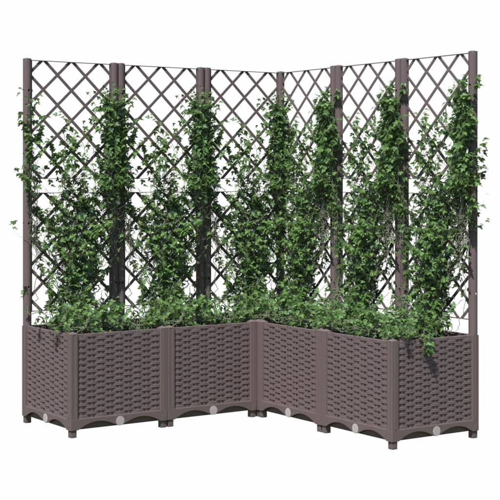 VIDAXL -Pflanzer mit Slatarbeit 120x120x136 cm Polypropenbraun