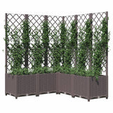 Vidaxl Planter med lameller arbejde 120x120x136 cm polypropenbrun