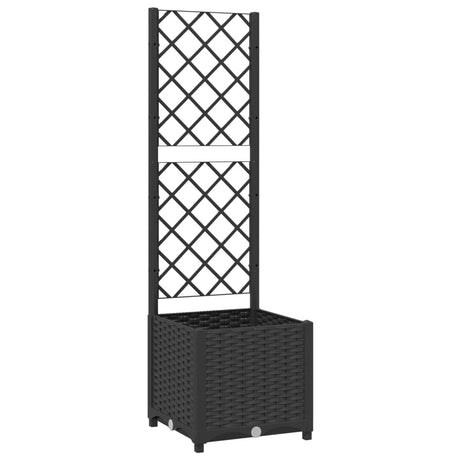 Vidaxxl Pflanzgefäß mit Spalier schwarz 40x40x136 cm PP