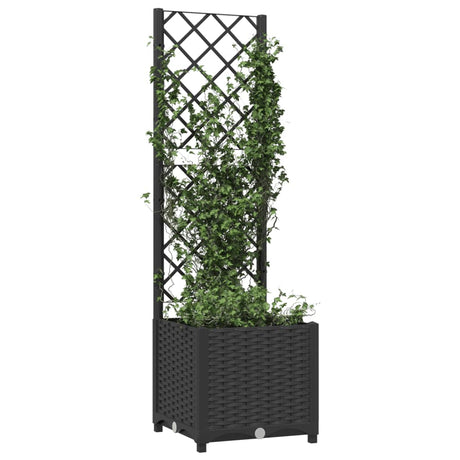 Vidaxxl Pflanzgefäß mit Spalier schwarz 40x40x136 cm PP