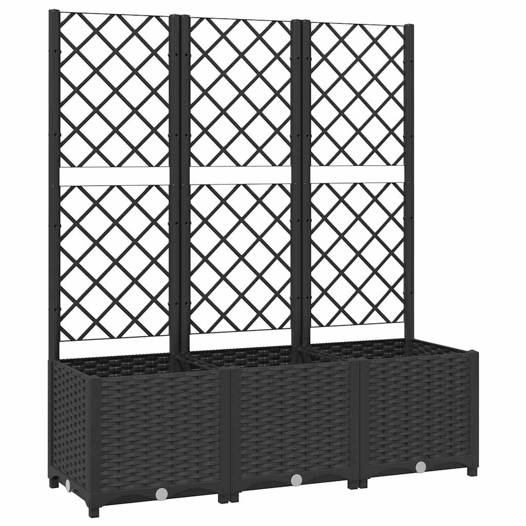Vidaxl Plannet mit Slatarbeit 120x40x136 cm Polypropen schwarz