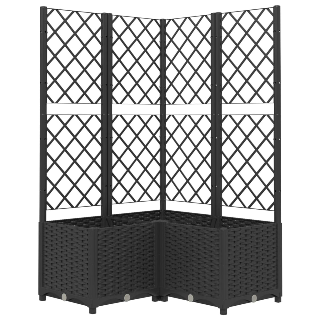 Scatola di pianificazione Vidaxl con slat 80x80x136 cm polipropene nero