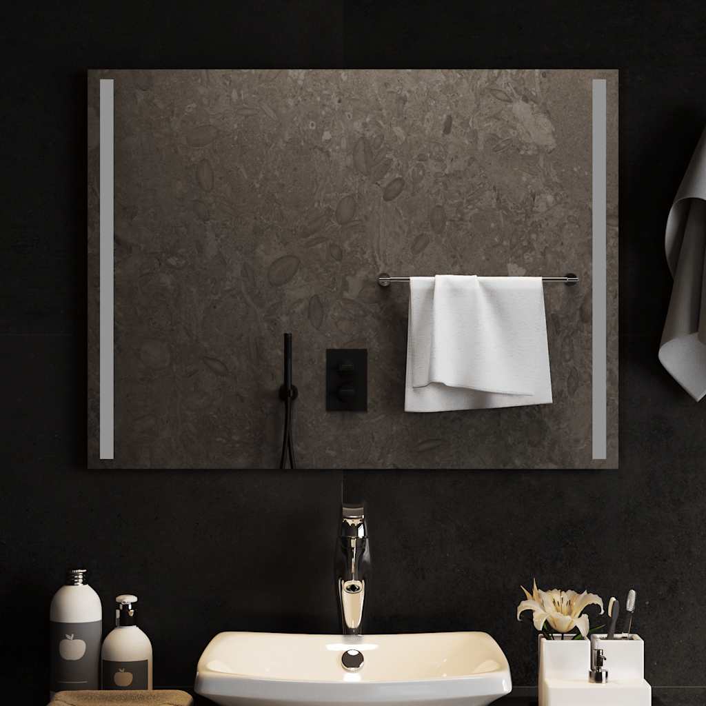 Miroir de salle de bain Vidaxl LED 80x60 cm