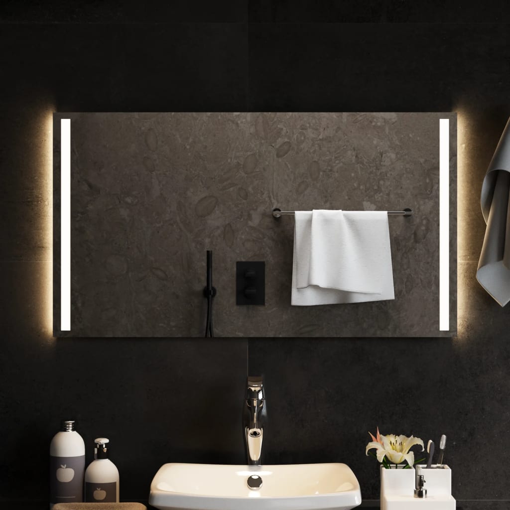 Miroir de salle de bain Vidaxl LED 90x50 cm